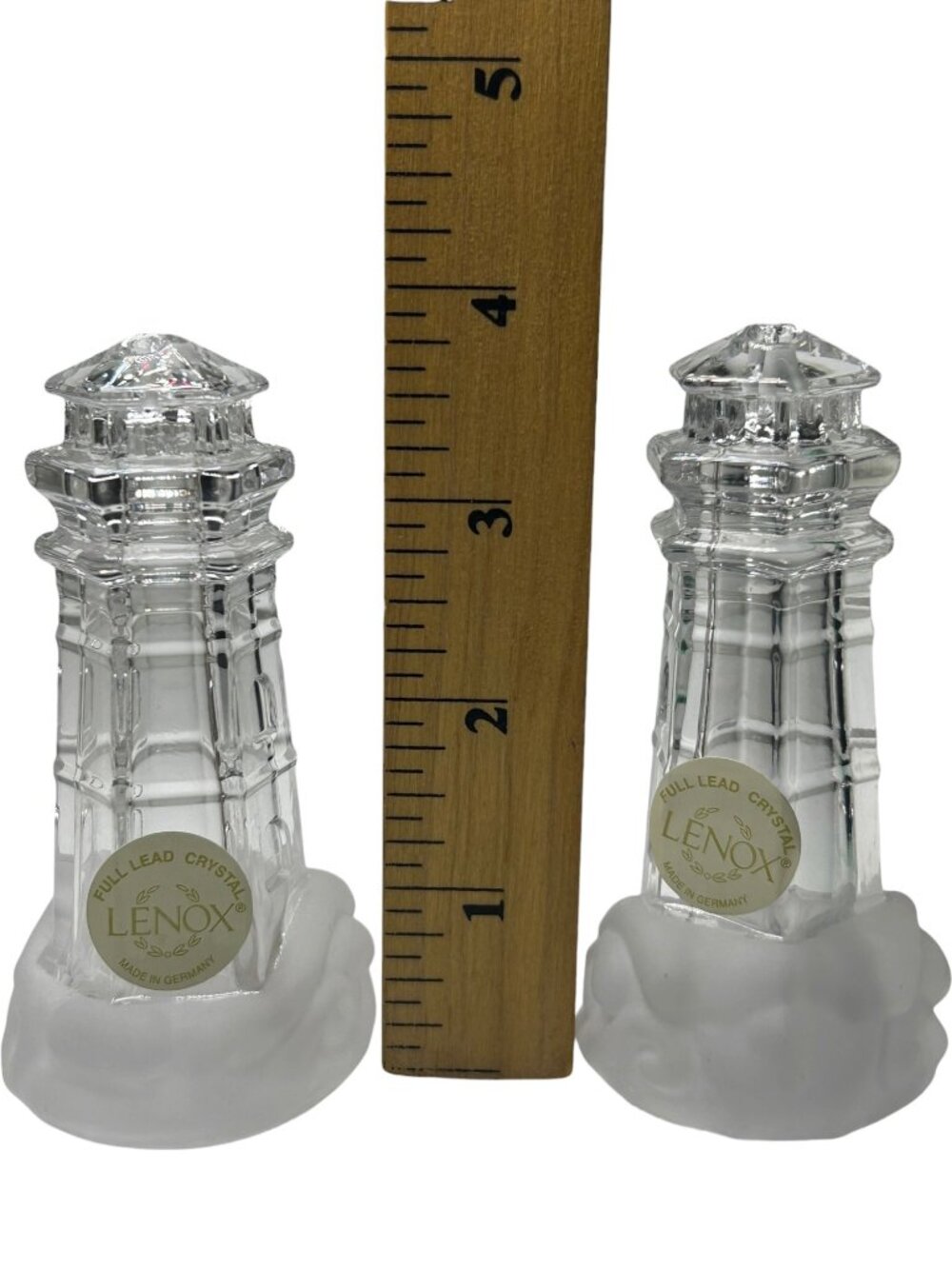 Lenox Full Lead Crystal Lighthouse Salt & Pepper Set 090277 Made in Germany NIB - Picture 8 of 10